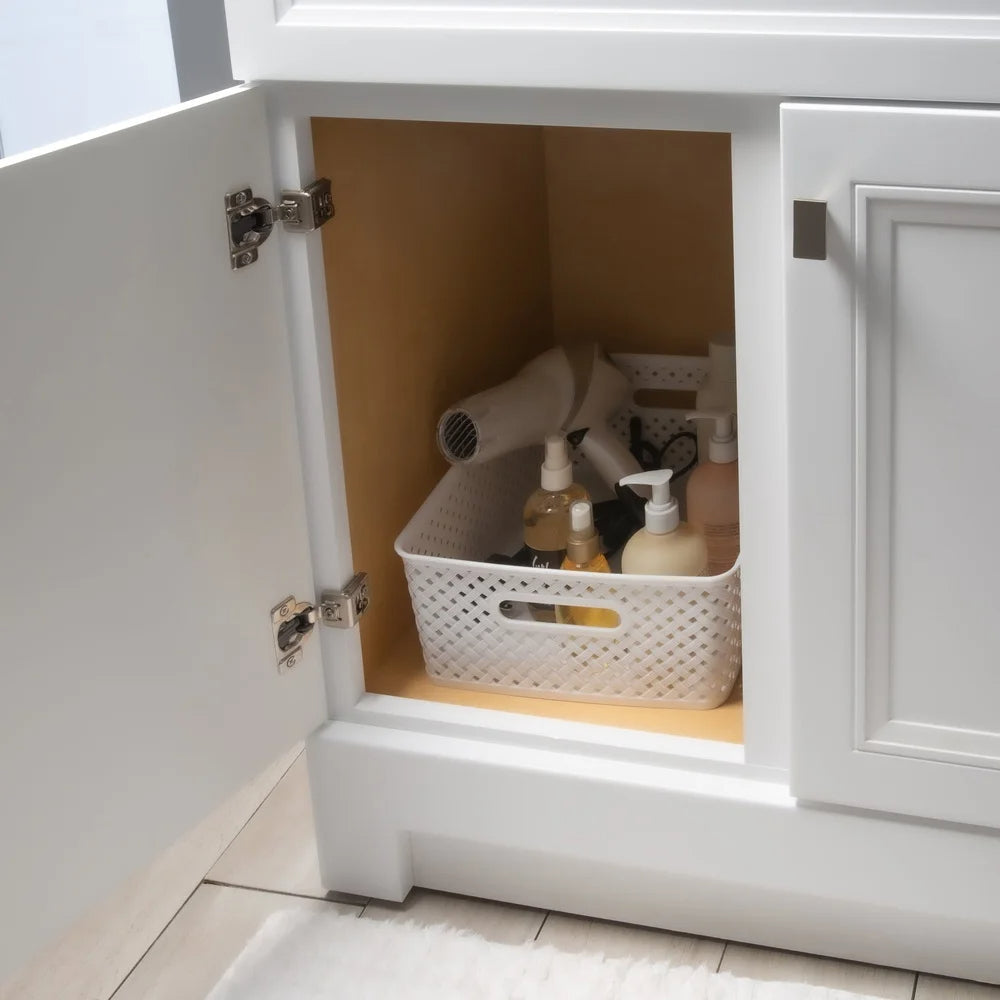 Durable Plastic Wicker Baskets 2-Pack for Home Office