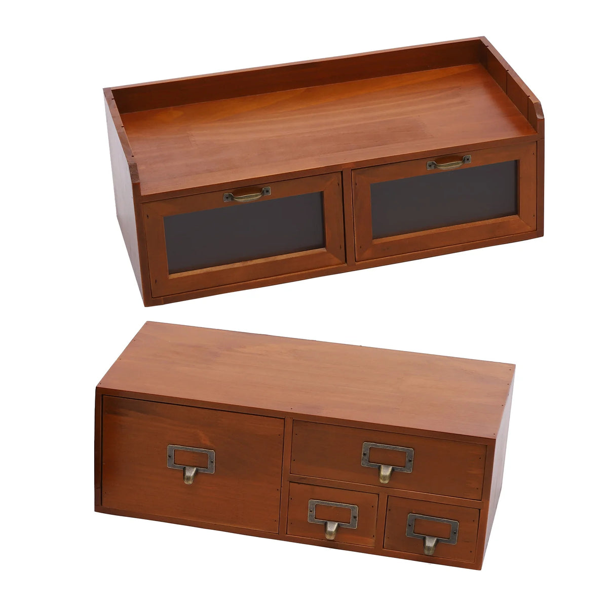 Wooden Organizer 3-Drawer Solid Wood Desktop Drawer Storage