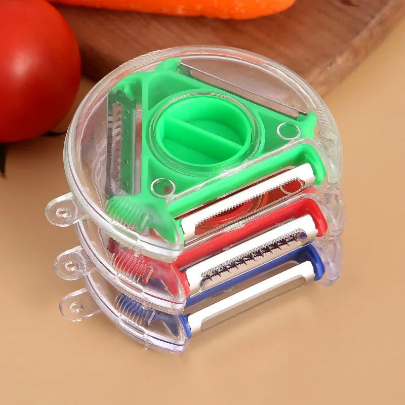 3-in-1 Vegetable Peeler, Julienne Slicer &amp; Shredder, Multi-Function Peeler with Grater, Zester &amp; Cutter Blades, Kitchen Vegetable Prep Tool (Random Color)