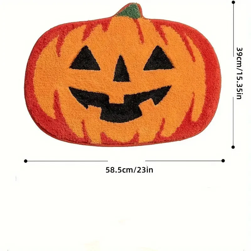 Non-Slip Pumpkin Bath Rug for Halloween Decor