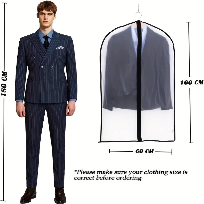 Garment Bag 5 Pack Clear Suit Covers 60x100cm