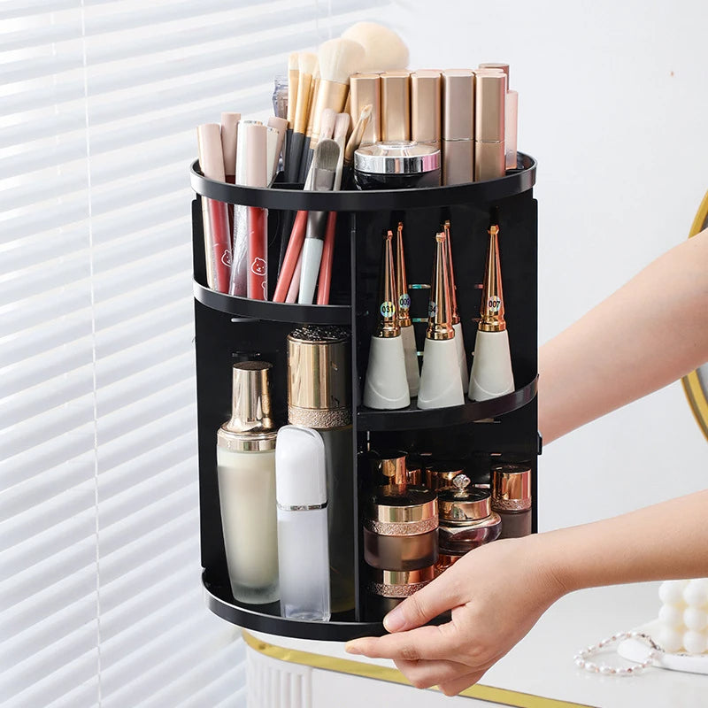 Rotating Makeup Storage Shelf Multi-Layer Cosmetic Storage (White)
