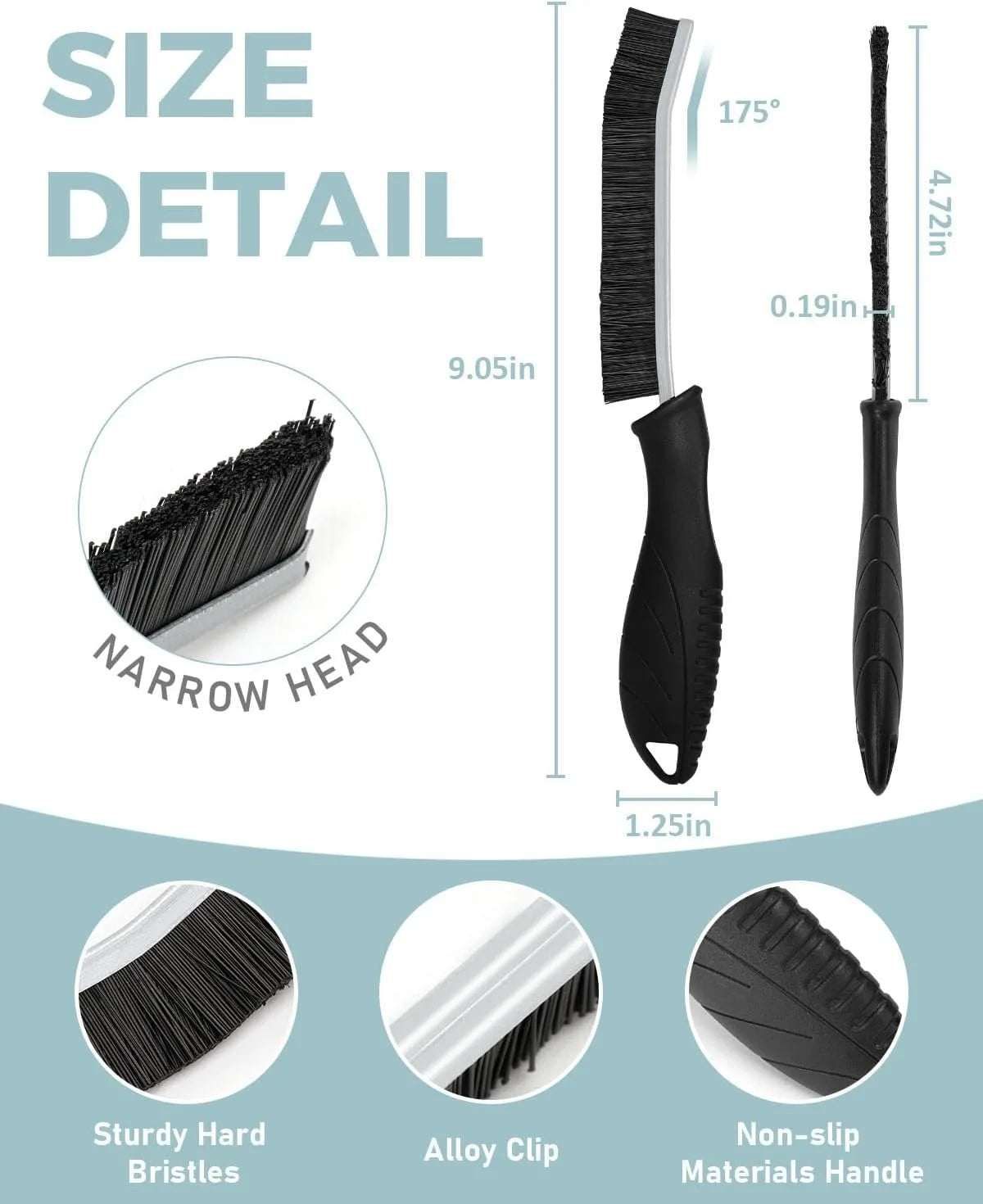 Hard Bristle Crevice Cleaning Brush Multifunctional Gap Scrub