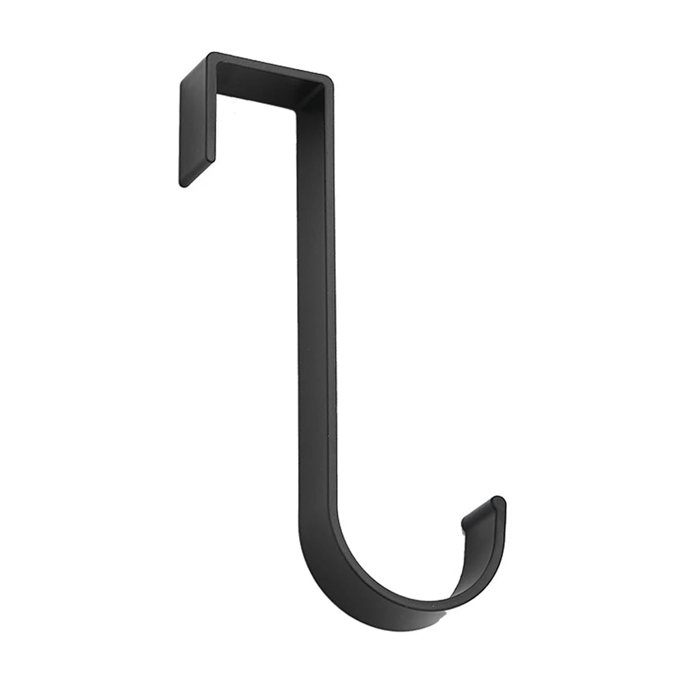 Z Back Cabinet Door Hook for Towel, Coat, and Clothes Hanger Organizer Rack (Black)