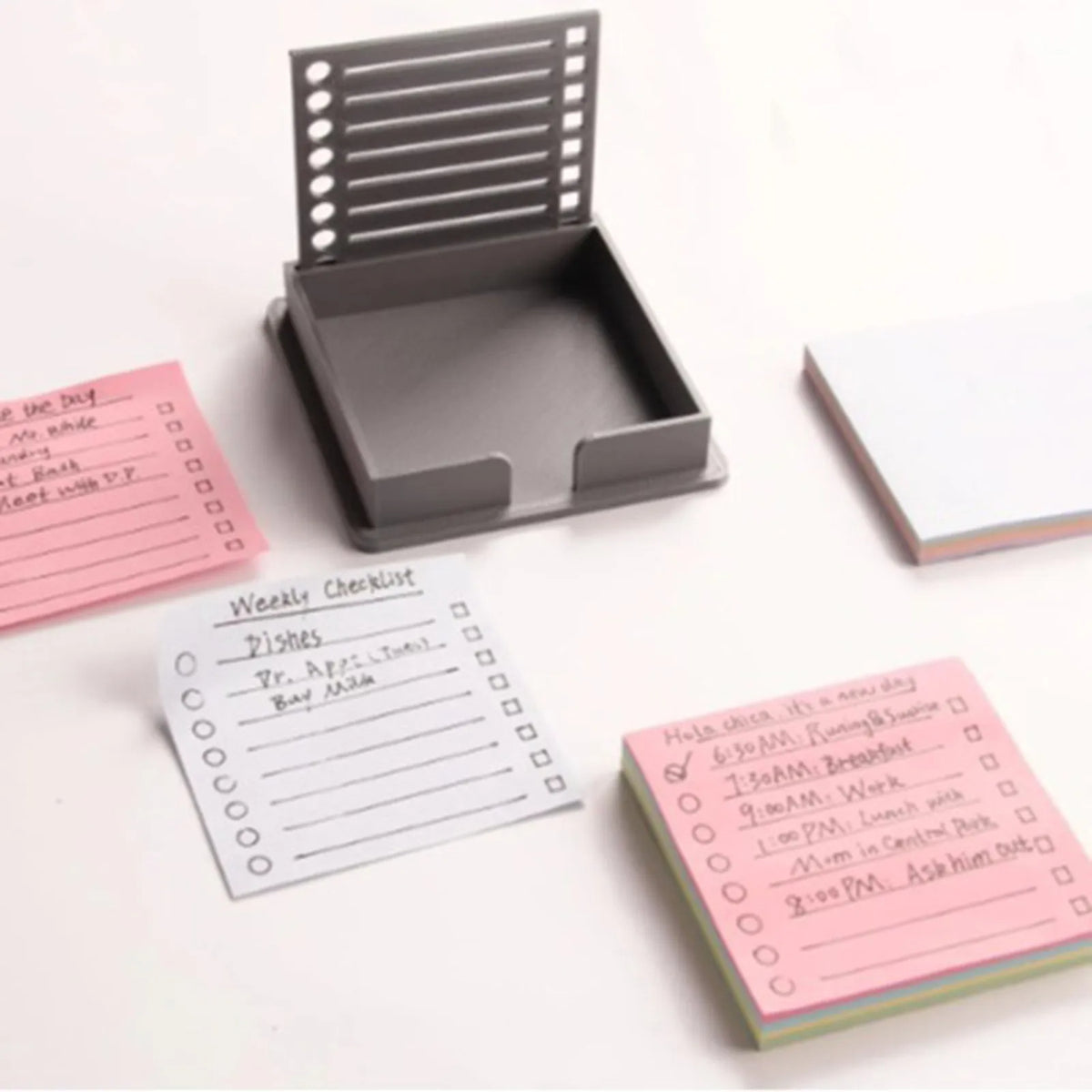 Sticky Notes Dispenser Reusable Line Note Holder (Black)