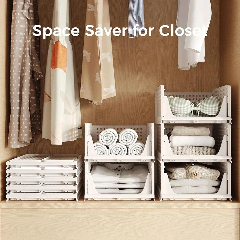 Multipurpose Sliding Storage Drawers 6PCS for Wardrobe & Bathroom
