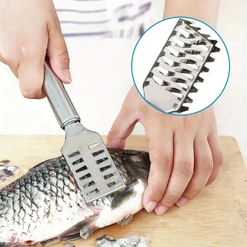 Stainless Steel Fish Scale Scraper with Round Tube Design