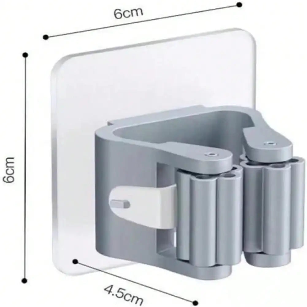 5PCS Self-Adhesive Mop Holder – No-Drill Wall Mount Organizer for Mops, Brooms &amp; Cleaning Tools