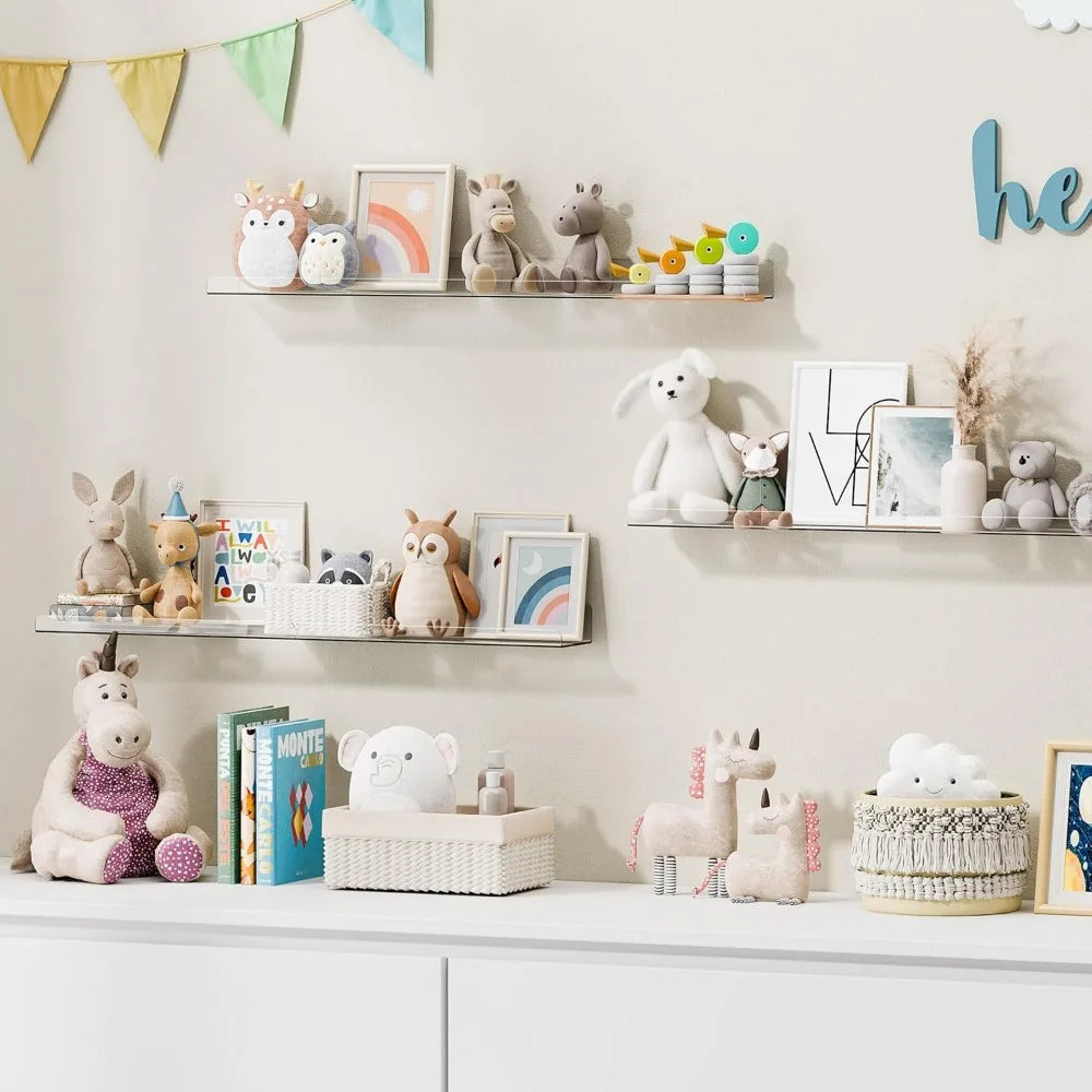 6 Pack Floating Acrylic Wall Shelves 15&quot;