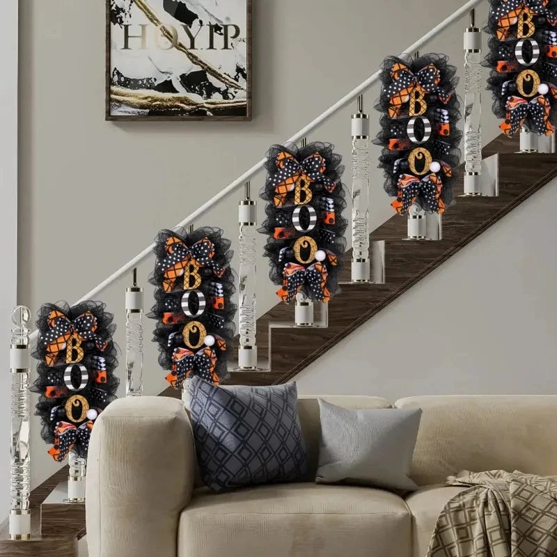 BOO Halloween Wreath Door Hanging Decoration