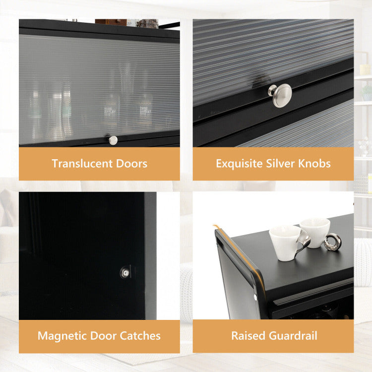 Kitchen Baker's Rack 5-Tier PC Doors (Black)