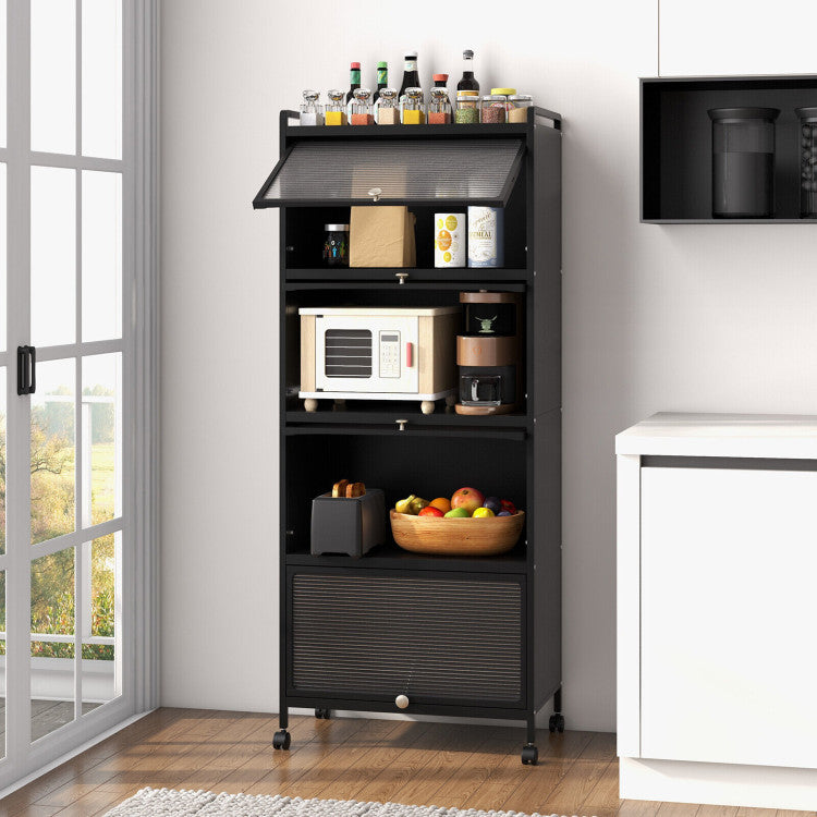Kitchen Baker's Rack 5-Tier PC Doors (Black)
