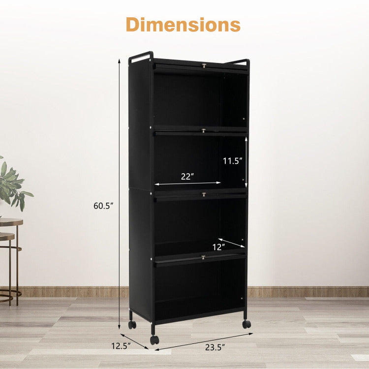 Kitchen Baker&#39;s Rack 5-Tier PC Doors (Black)
