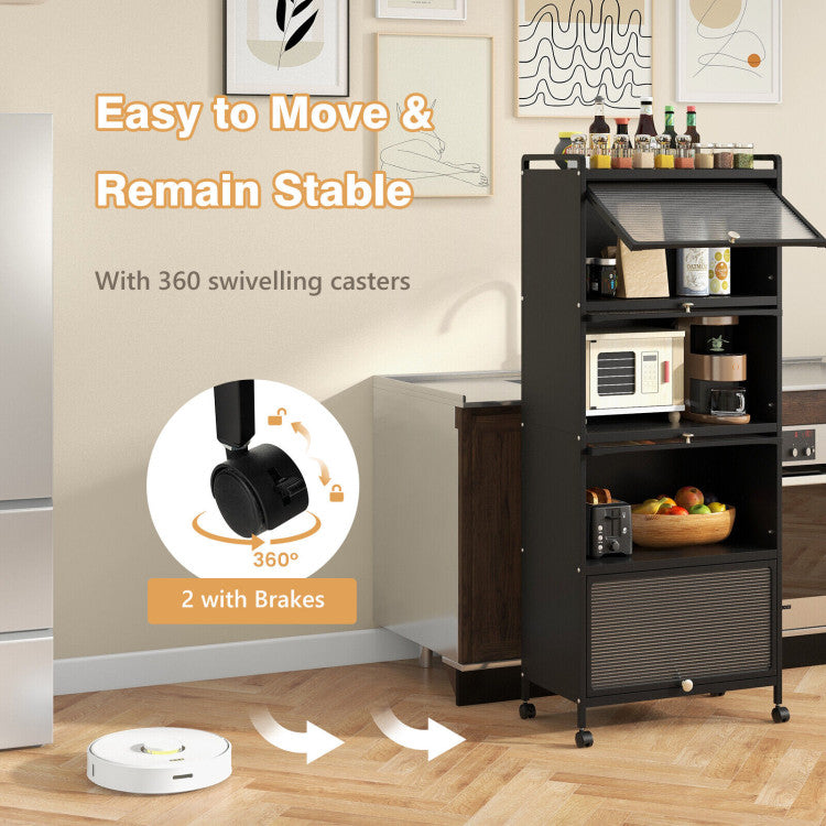 Kitchen Baker&#39;s Rack 5-Tier PC Doors (Black)