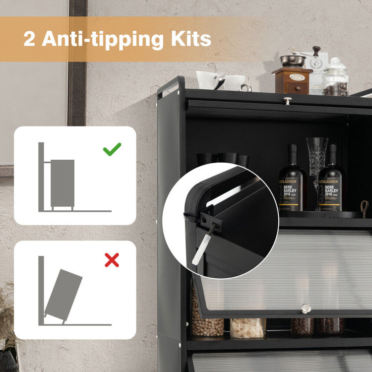 Kitchen Baker&#39;s Rack 5-Tier PC Doors (Black)