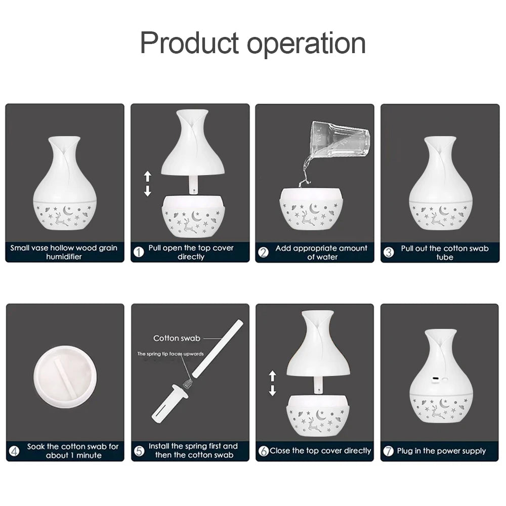 Ultrasonic Cool Mist Humidifier with Essential Oil Diffuser &amp; LED Light