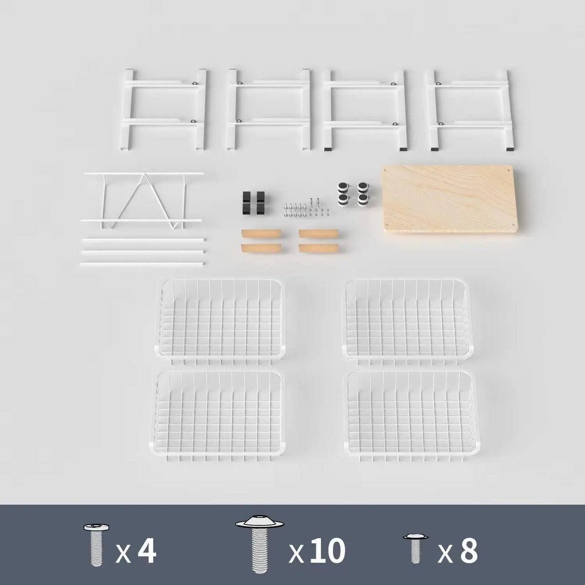 Kitchen Organizer Cart 5-Tier with Wood Top Rolling Drawers