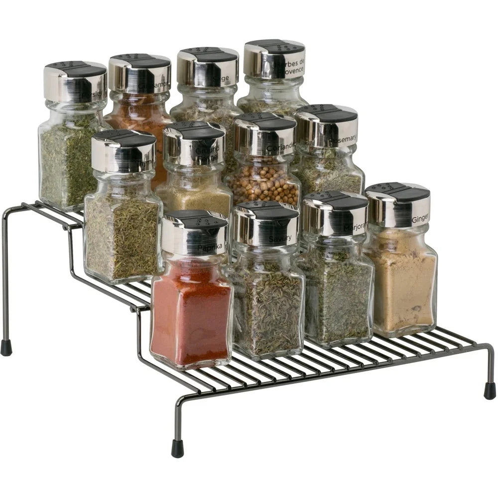 3-Tier Spice Organizer Storage Solution Rust Resistant Freestanding Kitchen Countertop Cabinet Holder