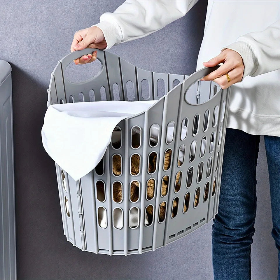 Durable Foldable Laundry Basket Wall-Mounted Portable Storage