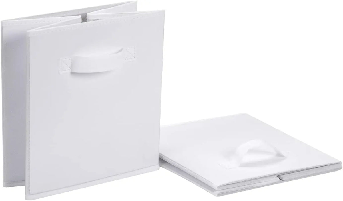 Collapsible Storage Boxes 6-Pack with Handles (White)