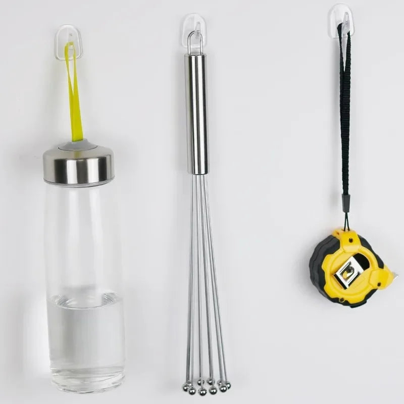 Transparent Seamless Wall Hooks 10PCS Waterproof Self-Adhesive Storage Organizers