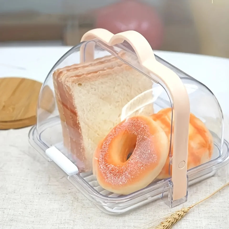 Reusable Plastic Cake Bread Box with Handle