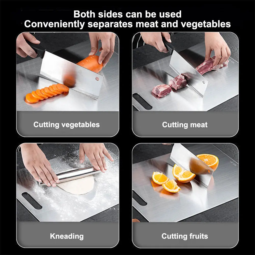 Thickened Double Sided Stainless Steel Chopping Board