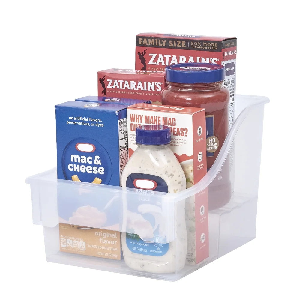 2-Tier Stackable Clear Pantry Organizer Bins with Easy Grip