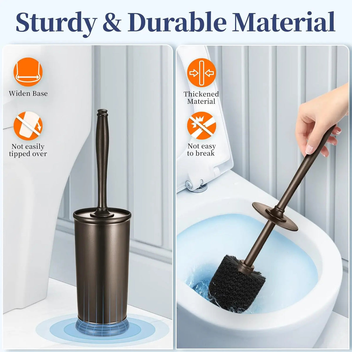 2-Pack Modern Toilet Brush Set with Holder
