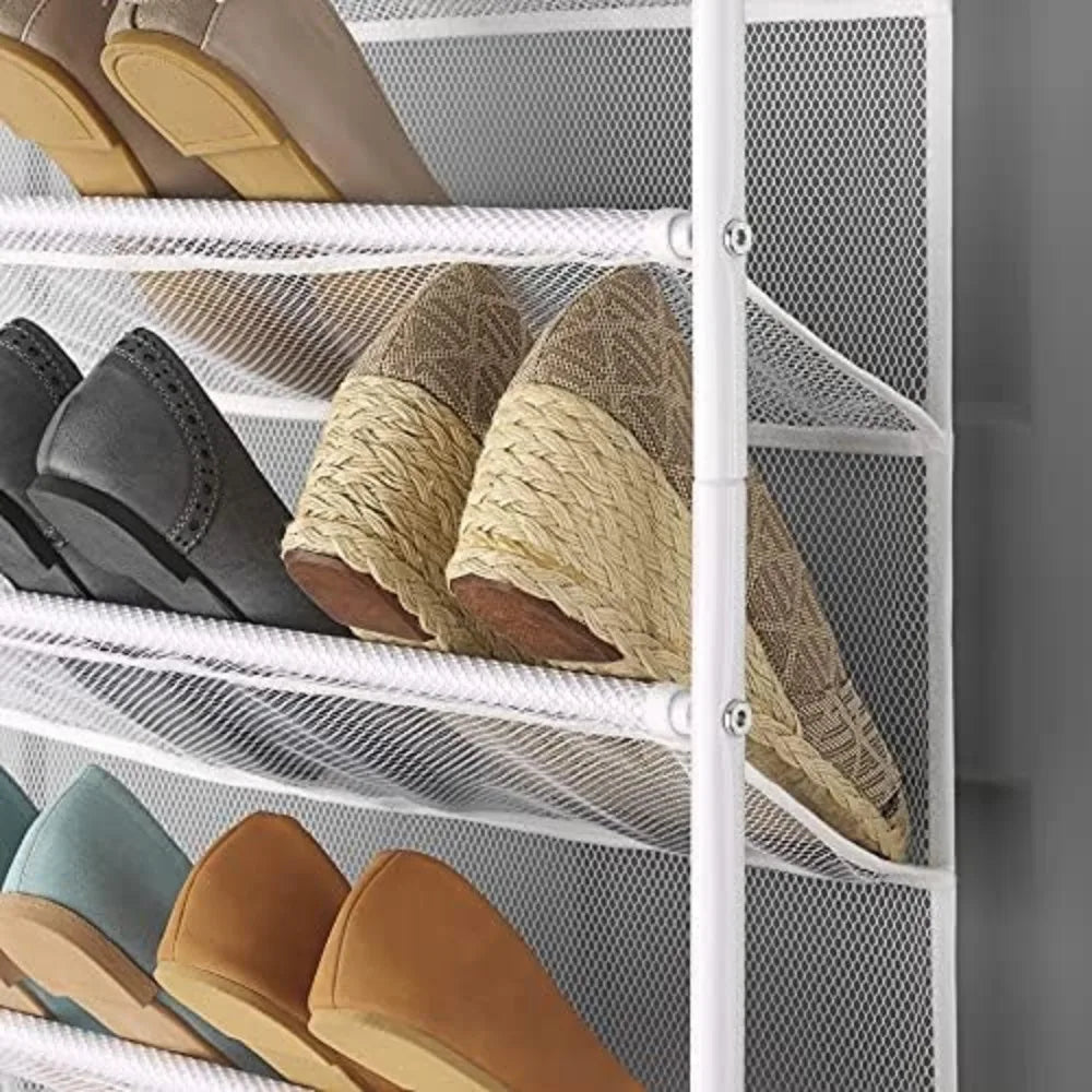 12-Tier Hanging Shoe Organizer with Durable Metal Frame