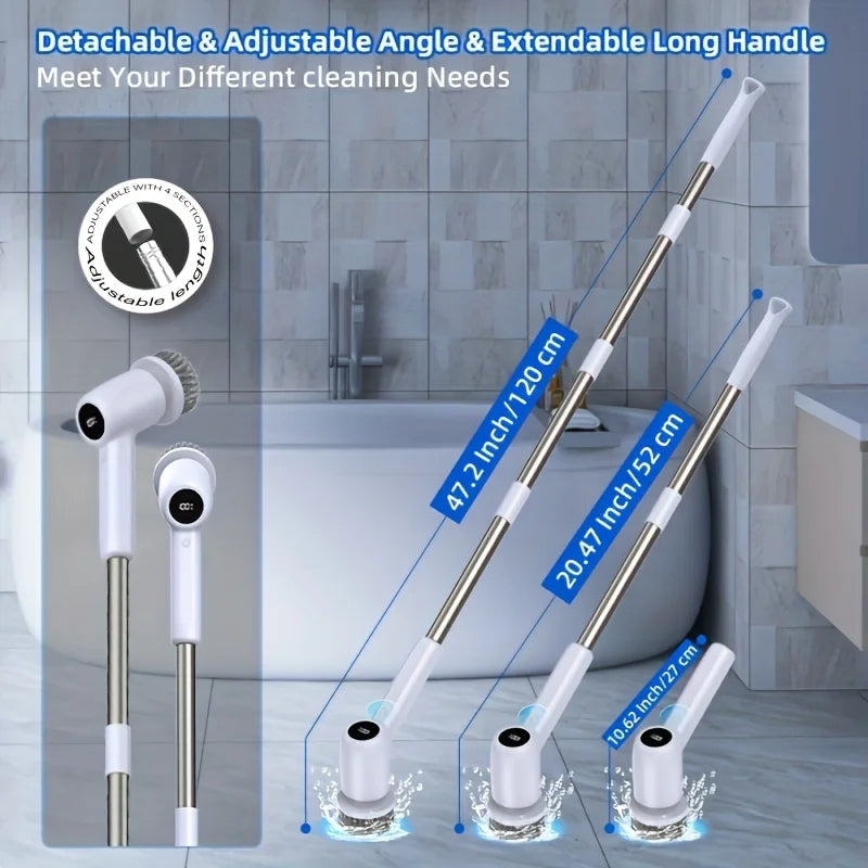 Cordless Electric Spin Scrubber 2-Speed Kitchen Spin Scrubber