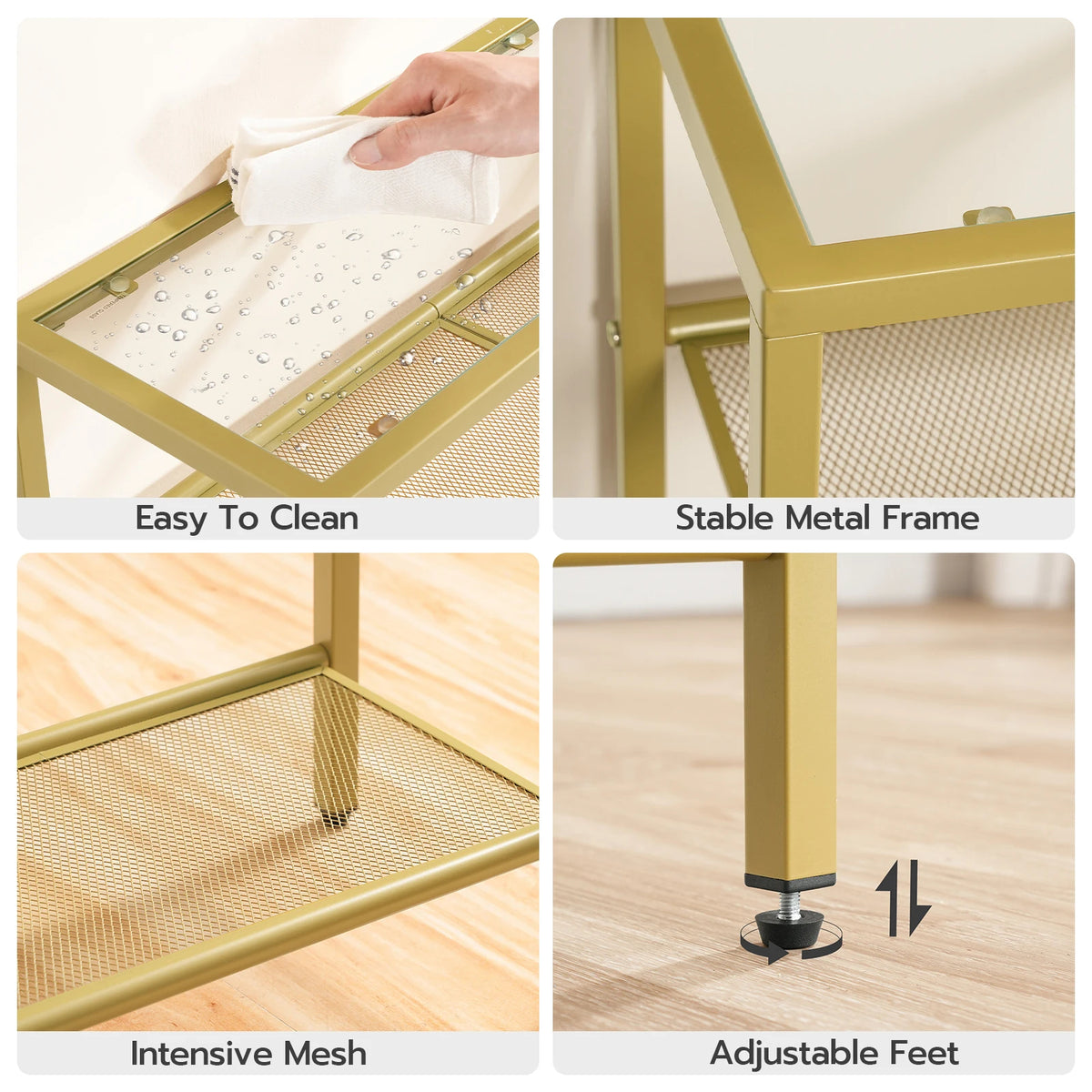 Modern 3-Tier Tempered Glass Console Table (29.5" Narrow)