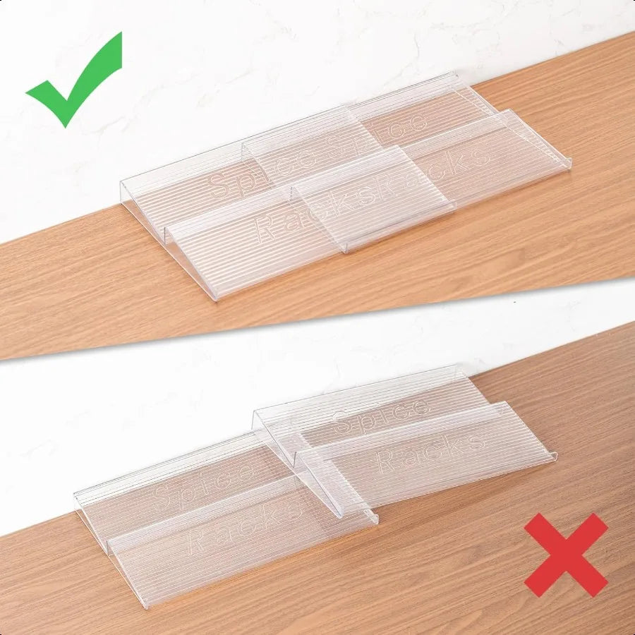 Expandable 4-Tier Acrylic Spice Drawer Organizer