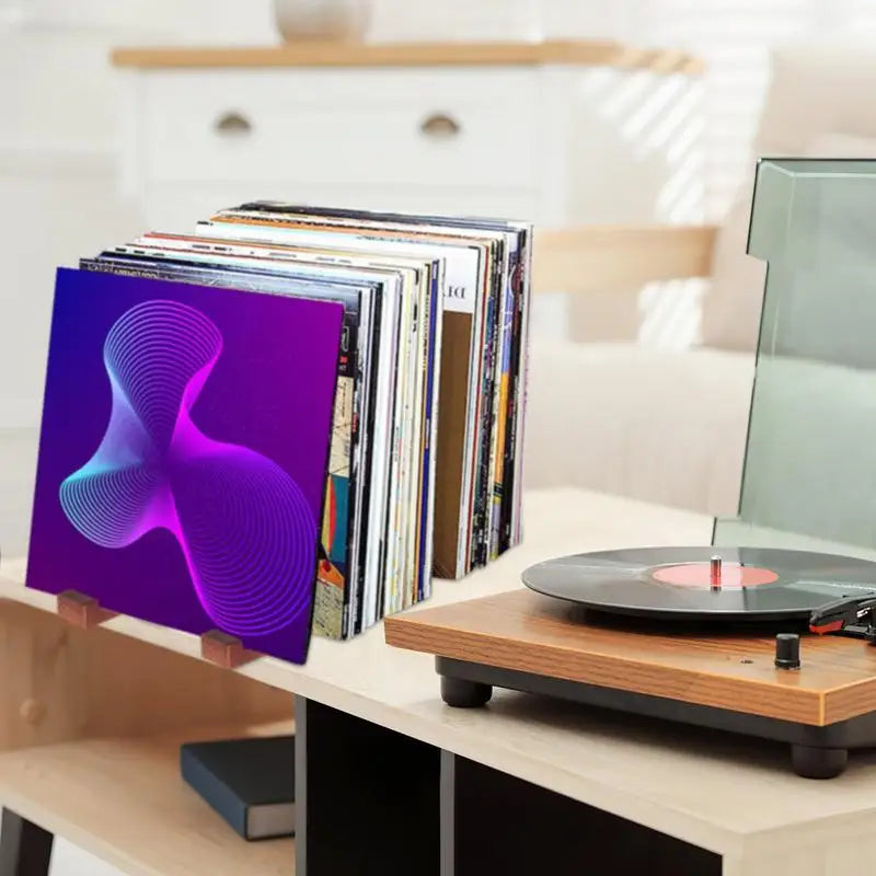 Vinyl Record Rack Wooden Desktop Stand