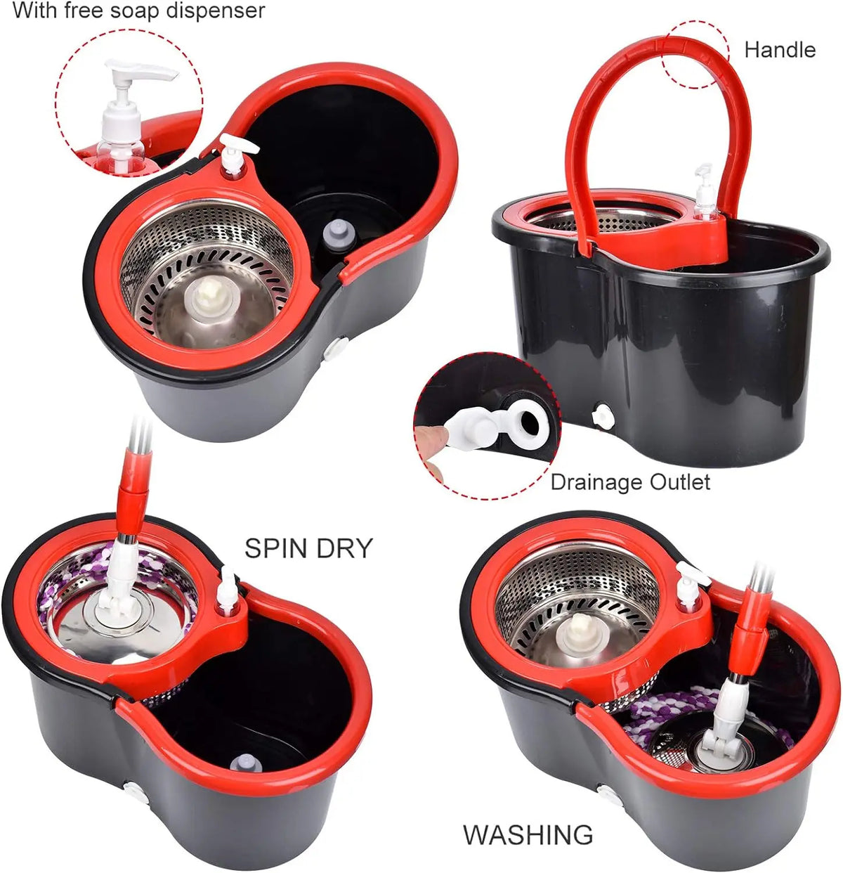 360° Spin Mop Bucket Set for Effortless Floor Cleaning