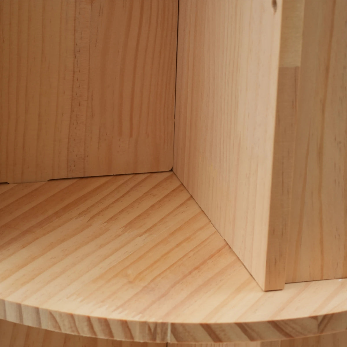 Rotating Bookshelf Stackable Round Corner Display Shelf