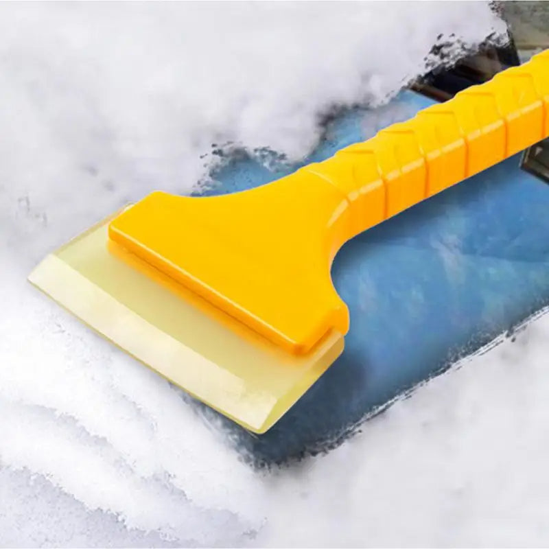 Vehicle Windshield Ice Scraper with Ergonomic Long Handle (Yellow)