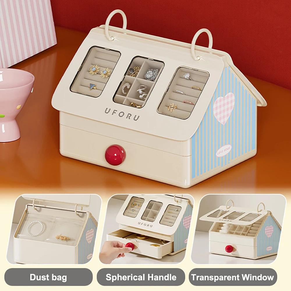 Cute Ornament-Style Cosmetic Storage Box (White)