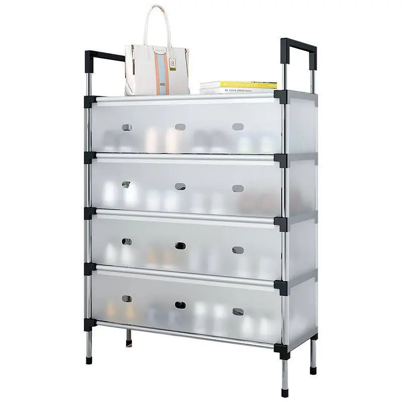 Multilayer Shoe Rack 4-Tiers with Metal Frame – Space-Saving Shoe Cabinet