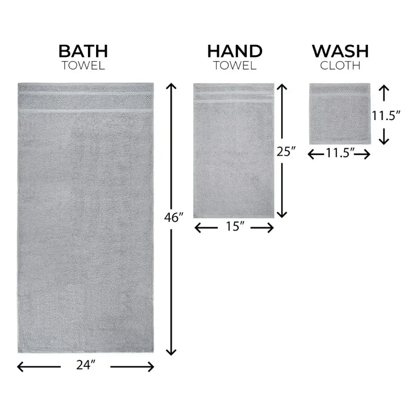 Towel Set 10-Piece Ultra-Soft Durable Absorbent Bathroom Towel (Gray)