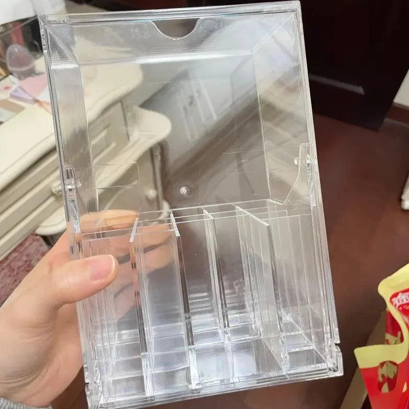 Stylish Adjustable Clear Acrylic Pen Brush Holder Versatile Vanity and Desk Organizer for Beauty Tools and Supplies