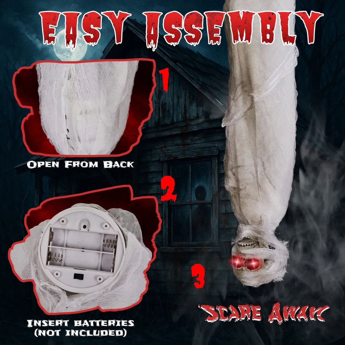 Halloween Decoration Indoor Hanging Corpse Sound-Activated 3FT