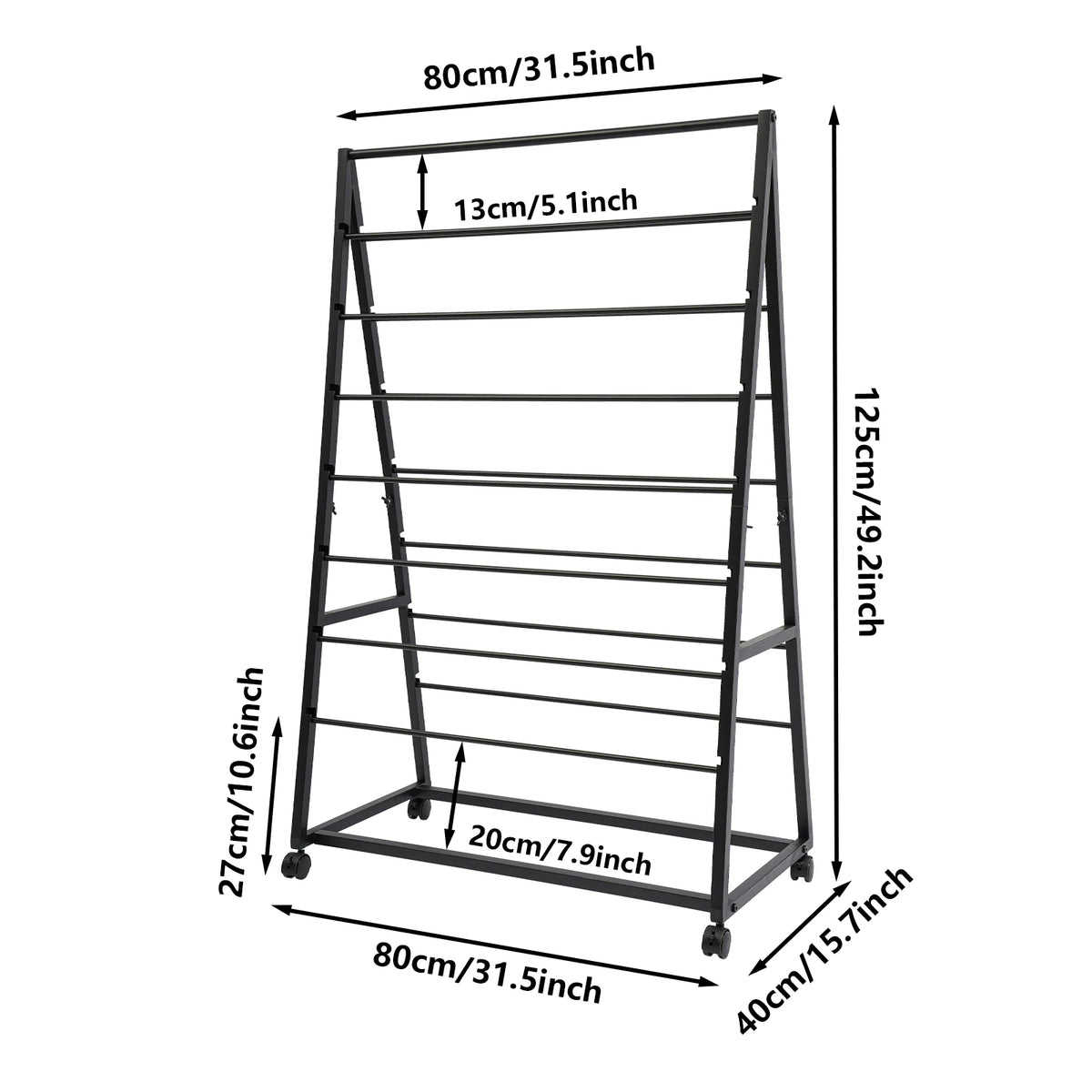 Portable Storage Holder Ribbon Display Organizer Rack with Wheels