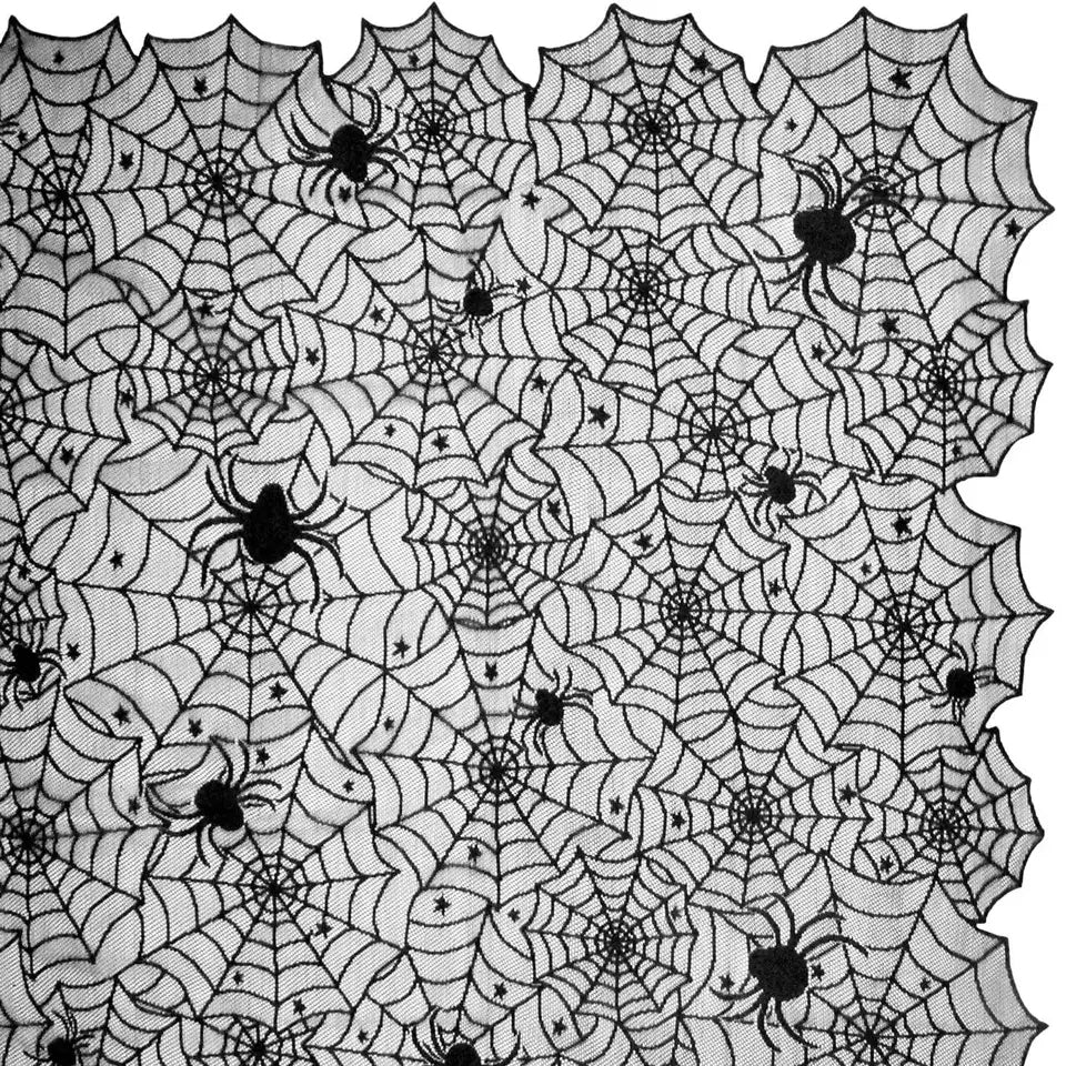 Halloween Black Lace Spiderweb Tablecloth