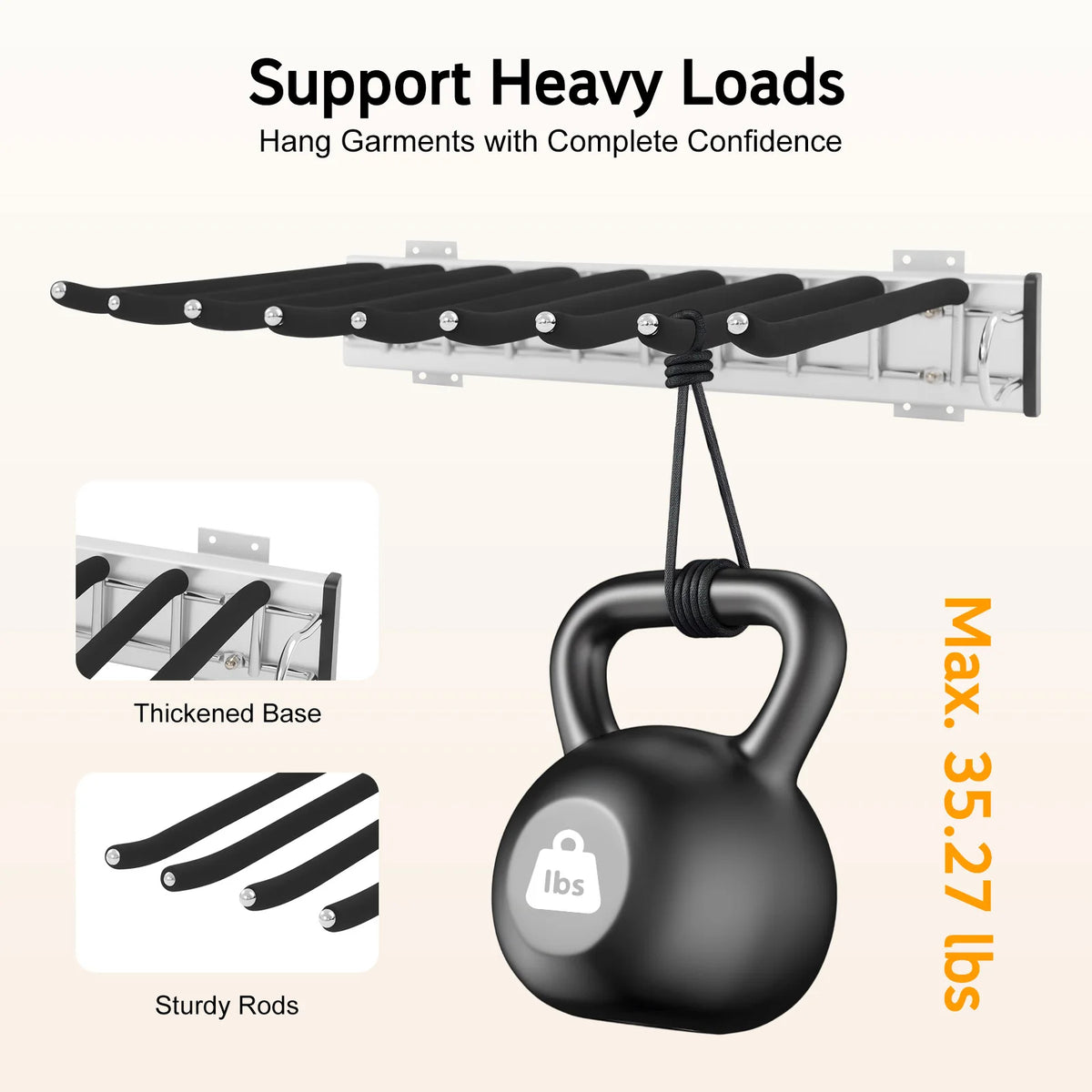 Pull Out Trousers Rack 9 Rods Retractable Wardrobe Pants Organizer (Left)