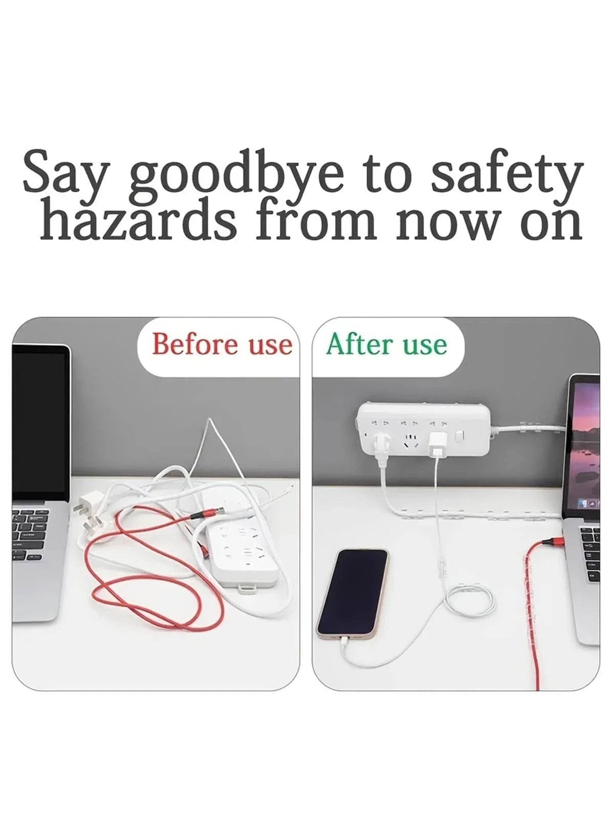 Cable Organizers Self-Adhesive Sticky Wire Clips and Cord Holders for Desktop (20pcs)