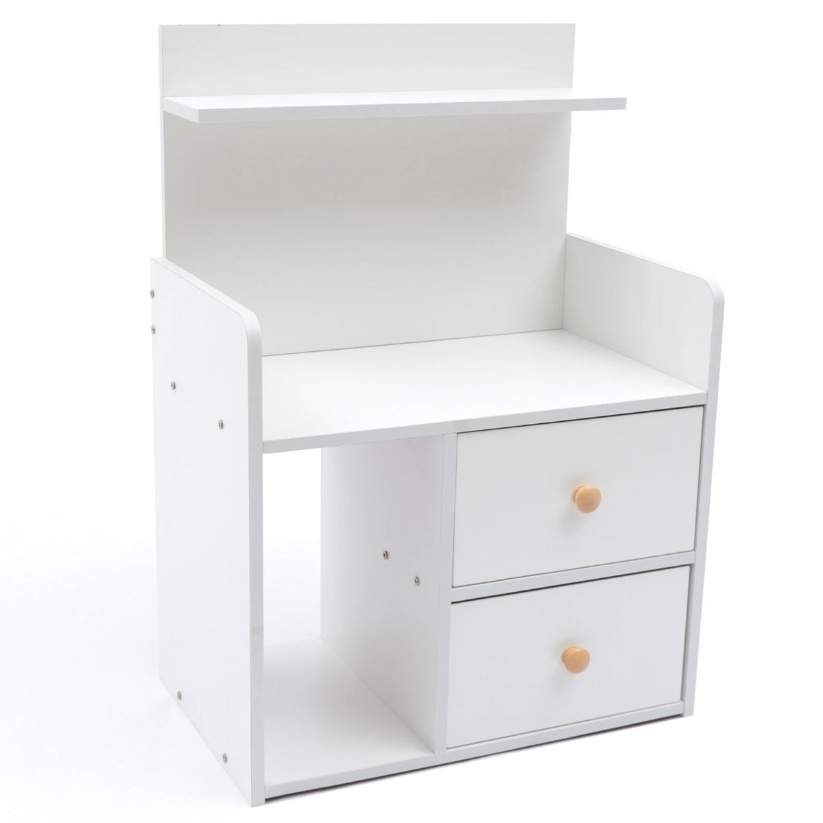 Elegant Nightstand with 2 Drawers and Cabinet Large Storage End Table Organizer