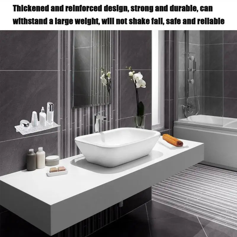 Acrylic Floating Shelf No-Drill 20CM for Bathroom Storage