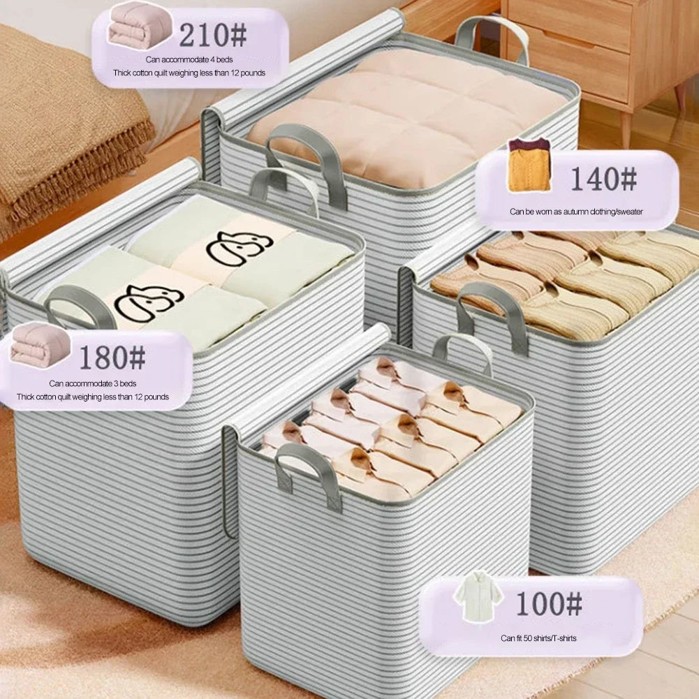 Extra Large Storage Bag Non-Woven Closet Clothes Organizer (Gray)