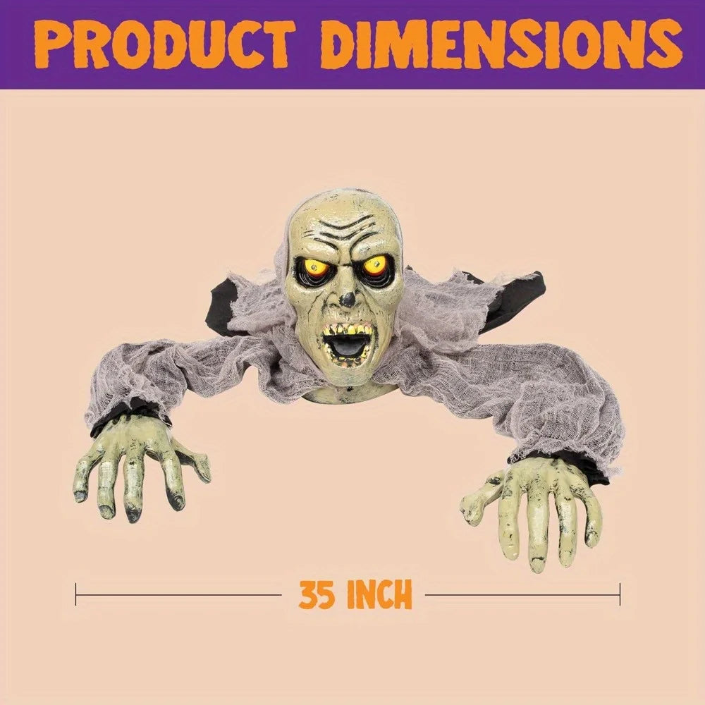 Halloween Groundbreaker Zombie Decoration with Sound and Flashing Eyes – Indoor &amp; Outdoor Yard Prop